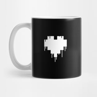 White Dripping Pixel Heart Mug